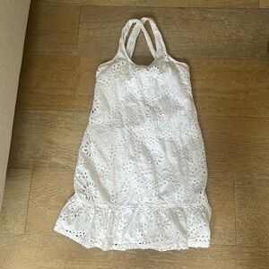 Ella Moss White Eyelet Criscross strap kids dress 7/8